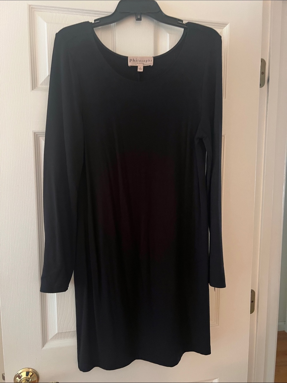 Philosophy Black Long-Sleeve Shift Dress